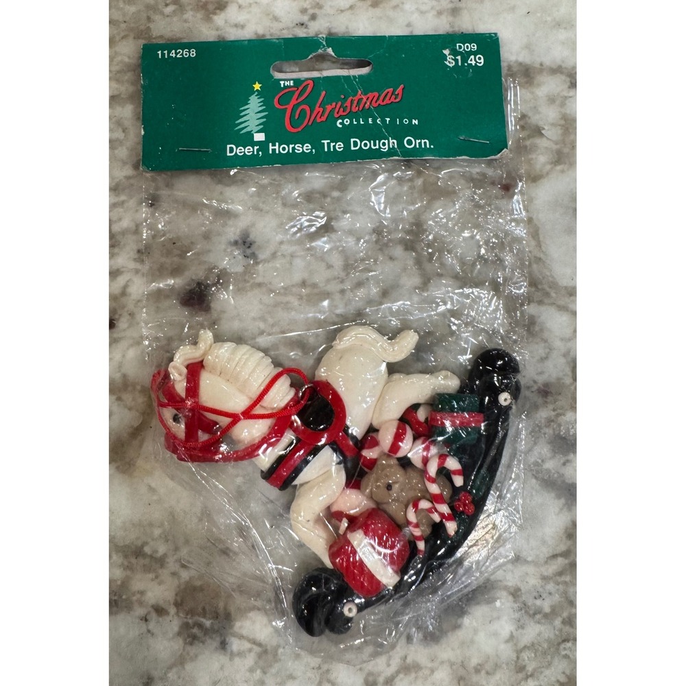 Vintage 1995 The Christmas Collection Rocking Horse Dough Ornament 114268 New